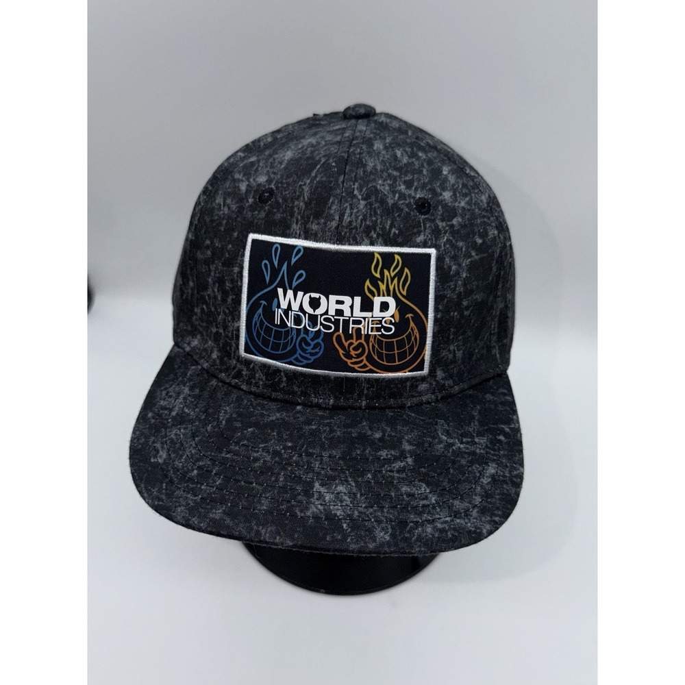 WORLD INDUSTRIES Cap Acid Washed Wet Willy Flameboy Snapback Skateboard NEW NWT